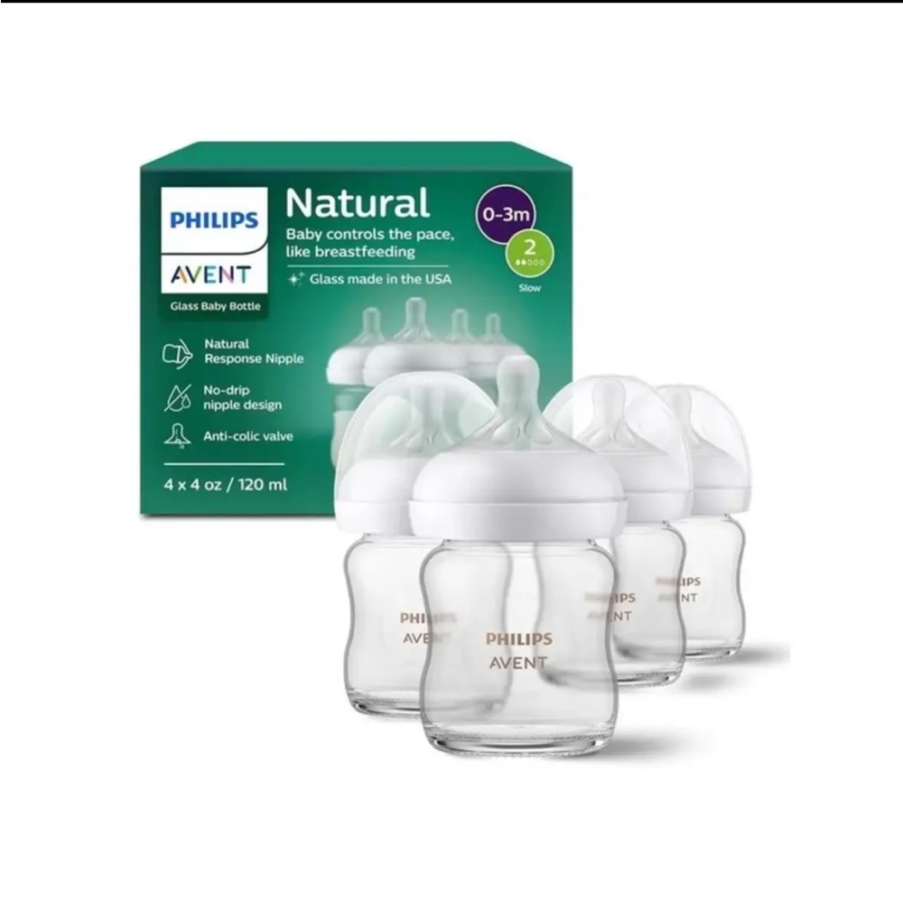 NEW 4 oz Phillips Avent Glass bottles